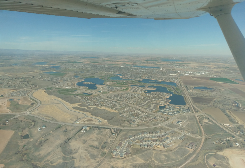 View of Windsor, CO, from the air