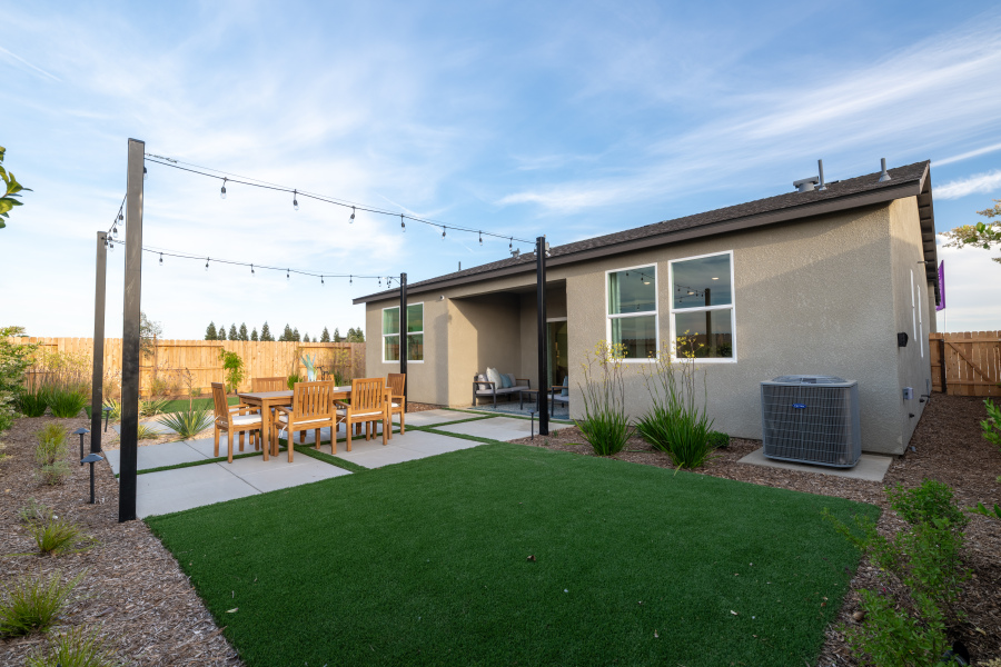 A house with a back yard.