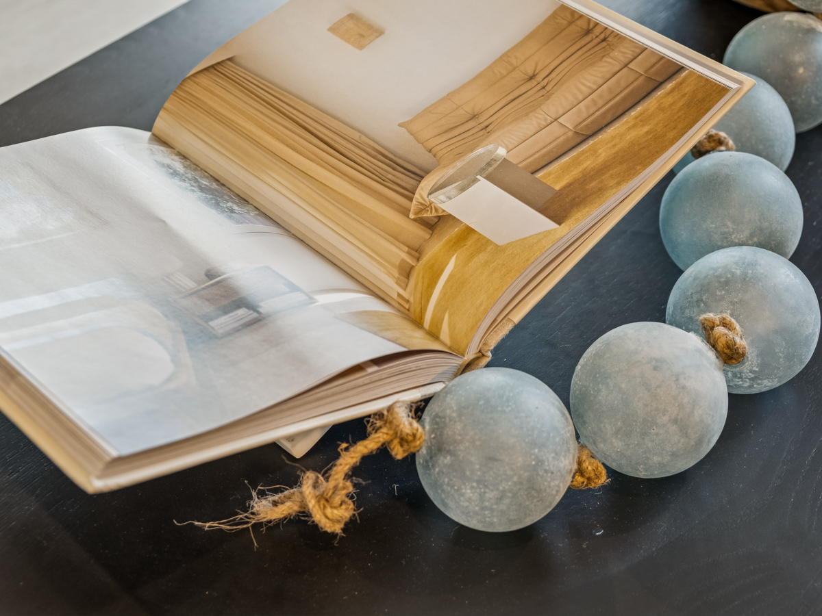 A book and a group of rocks.