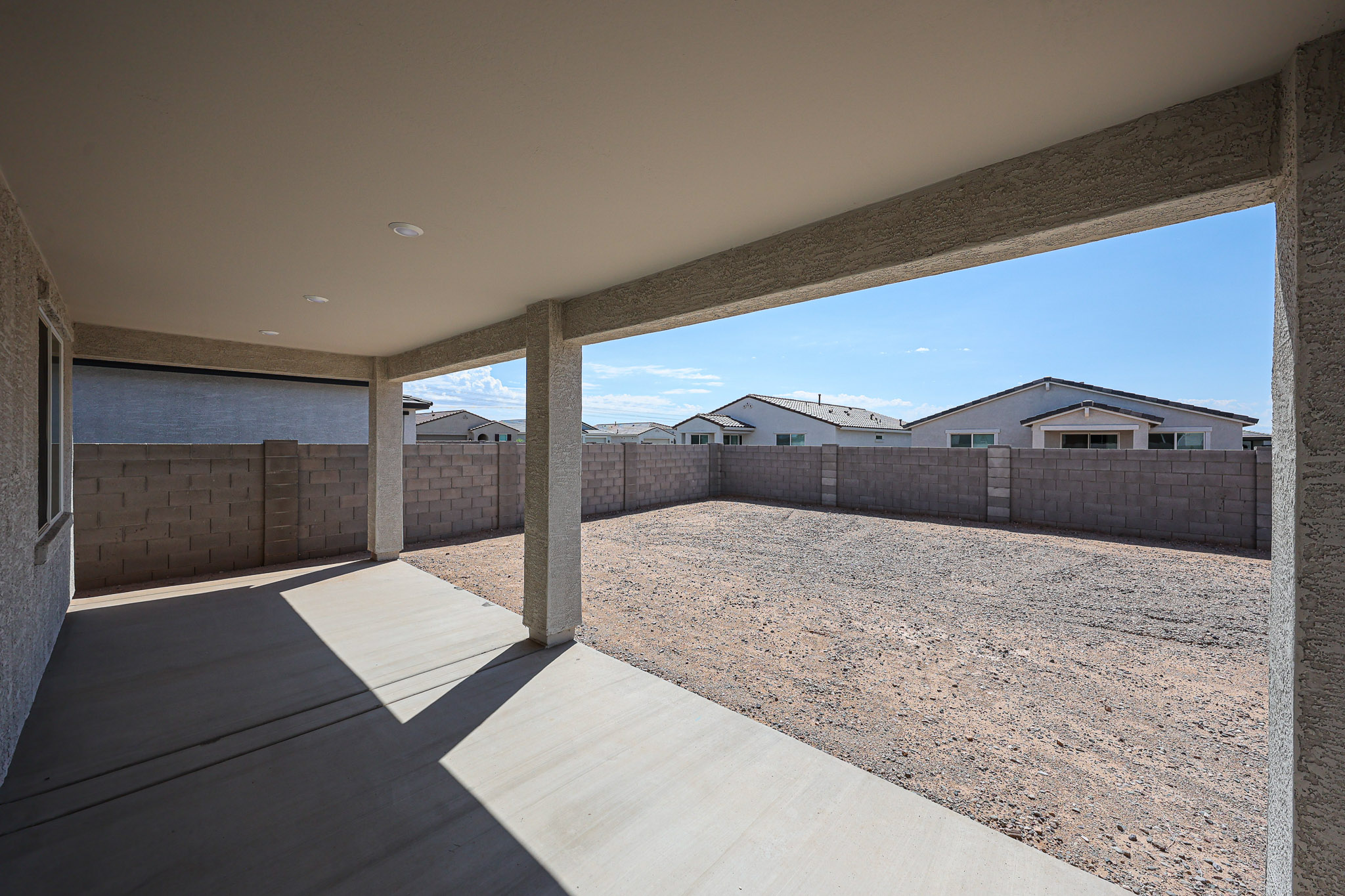 A building with a fence.