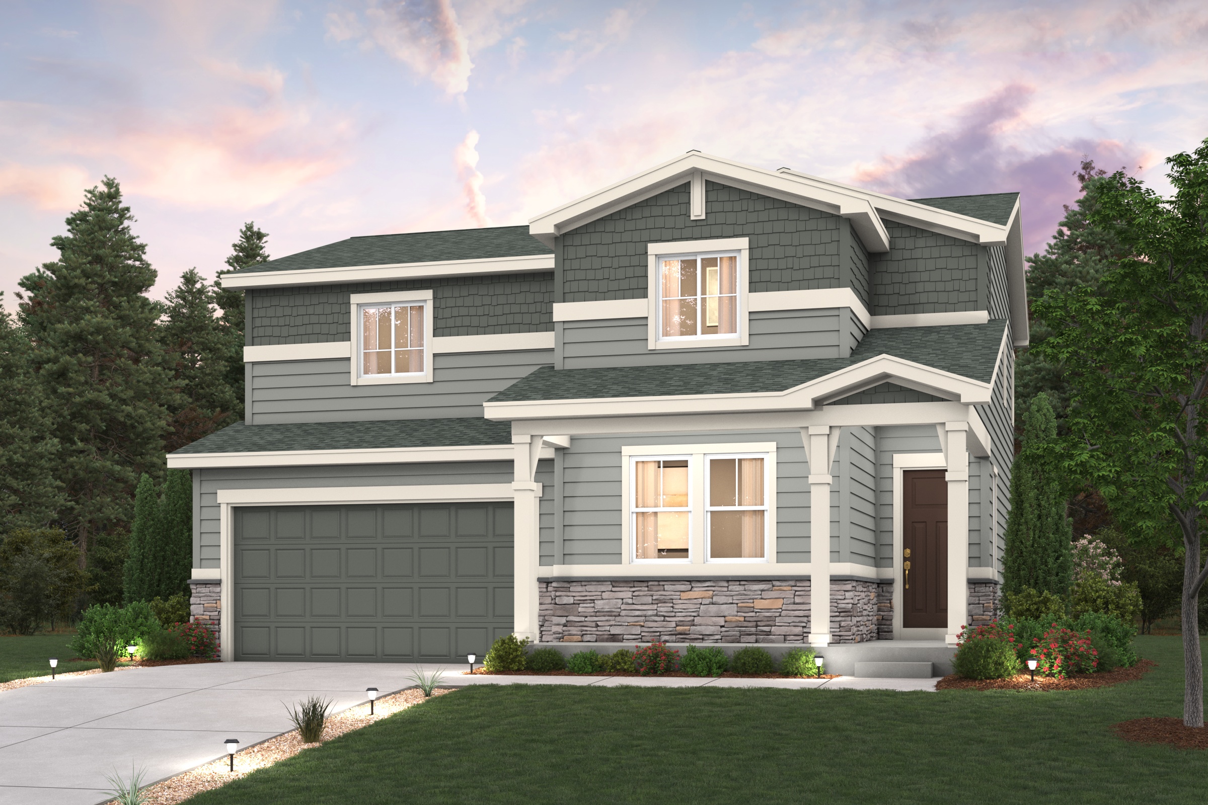 A house with a garage.