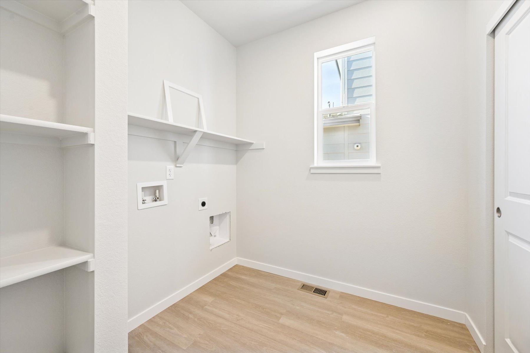 A room with white walls.