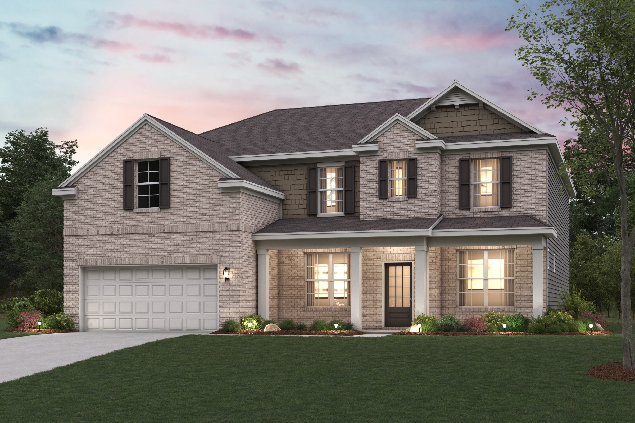 A house with a garage.