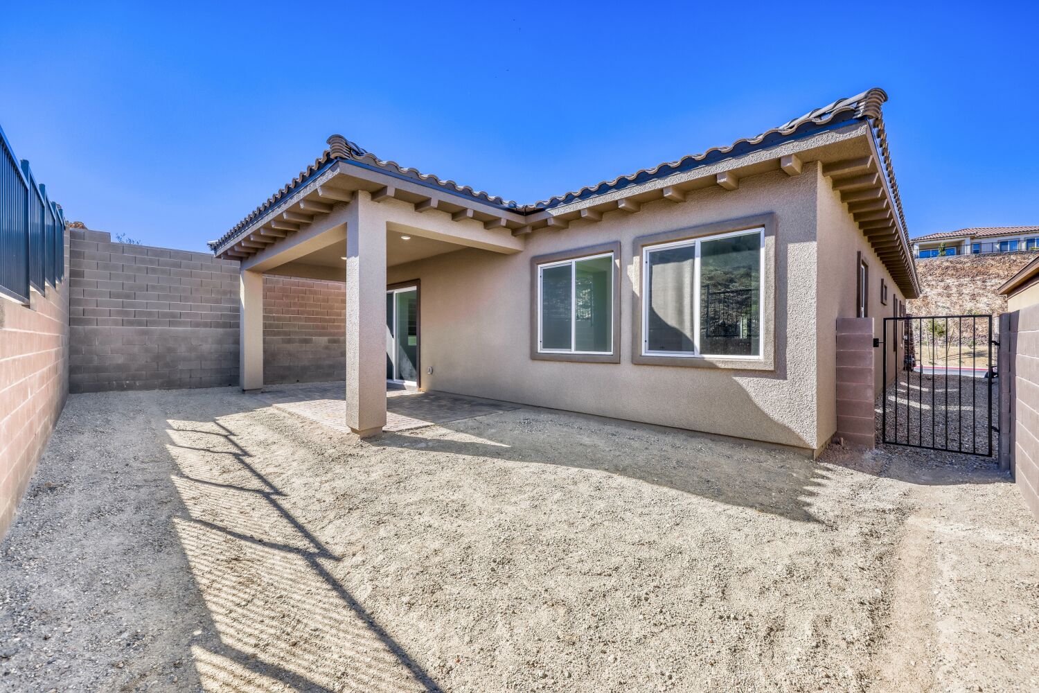 A house with a fence.