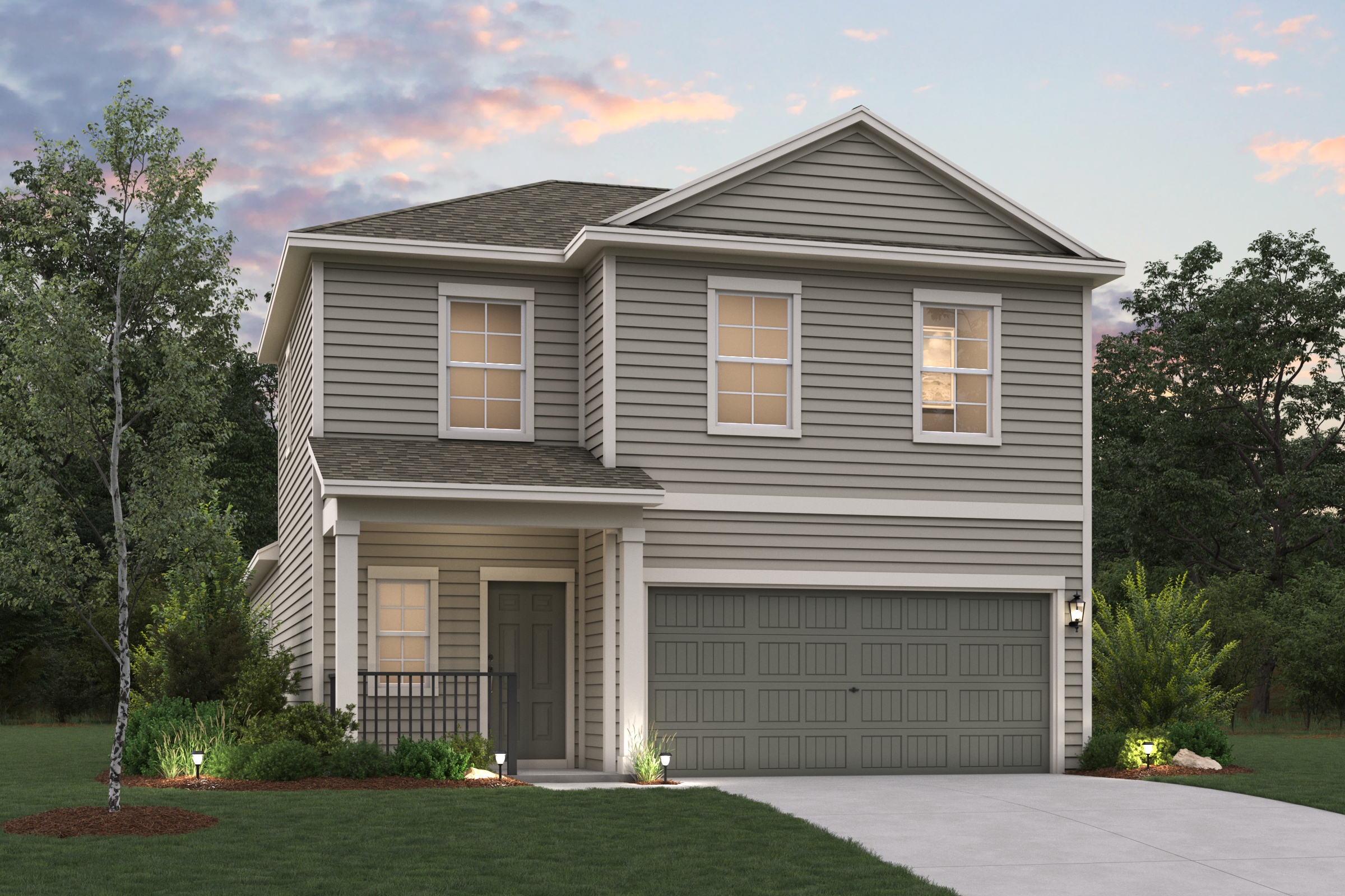 A house with a garage.