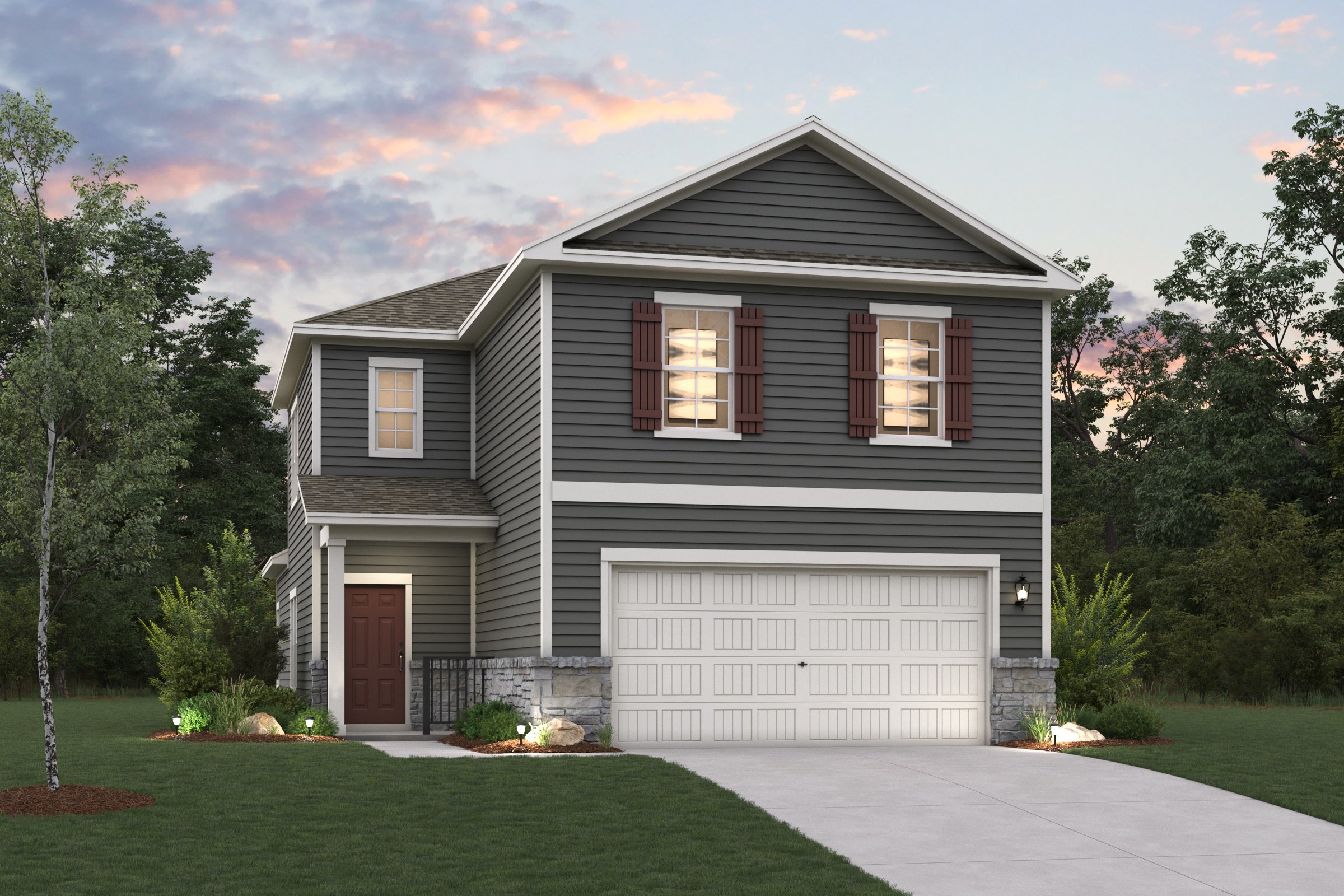 A house with a garage.