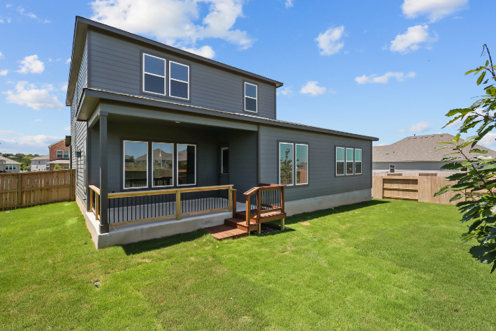 A house with a deck.
