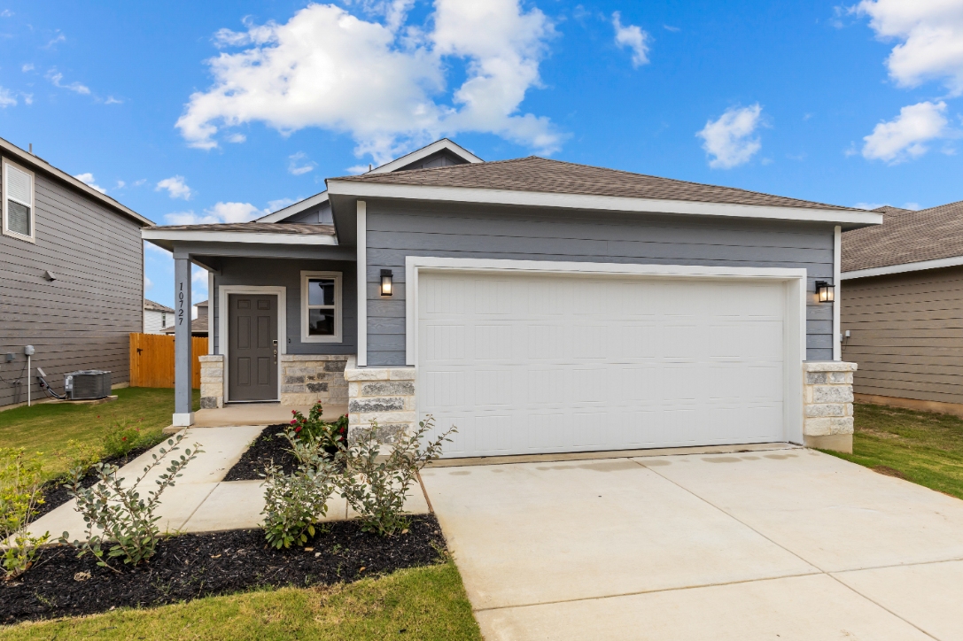A house with a garage.