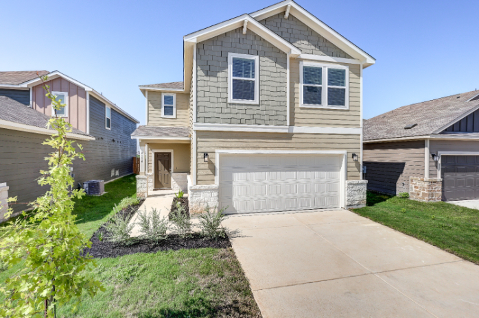 A house with a garage.