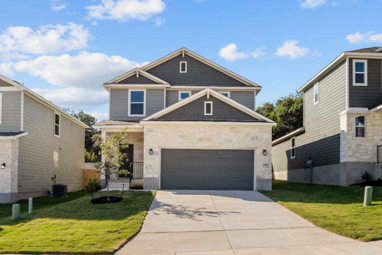 A house with a garage.